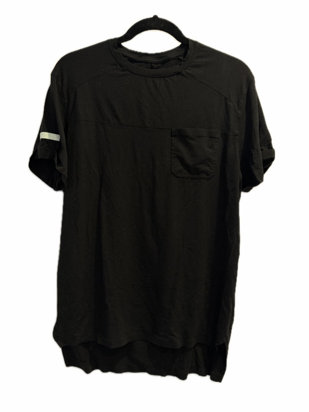 Alphalete Black Short Sleeve Crew Pocket Tee Black Size Large